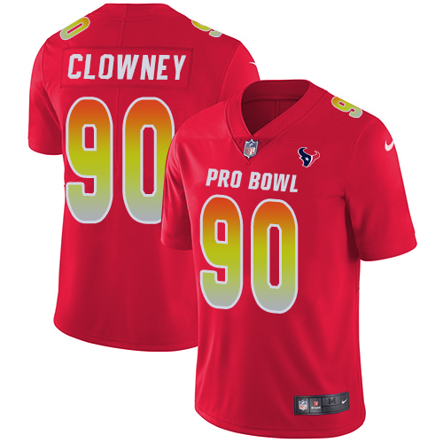 Nike Texans #90 Jadeveon Clowney Red Men's Stitched NFL Limited AFC 2018 Pro Bowl Jersey - Click Image to Close